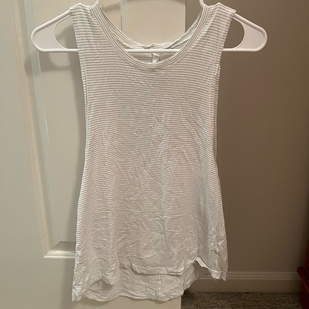 Lululemon Striped Grey/White Athletic Tank - Worn Once